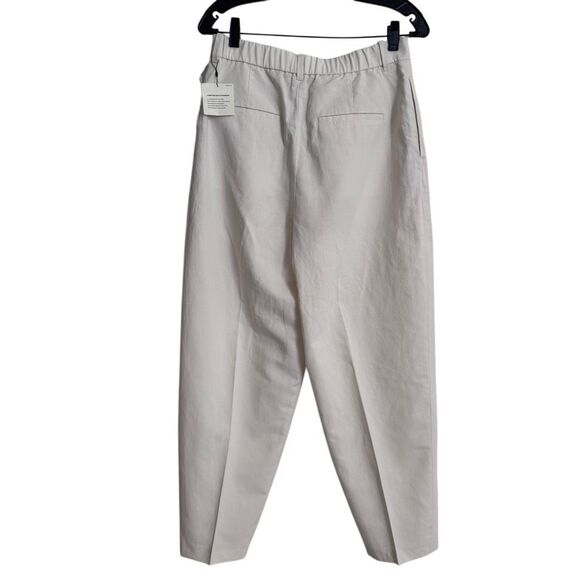 SOLD! Uniqlo Linen Blend Barrel Leg Pants M Off White - Picture 4 of 10